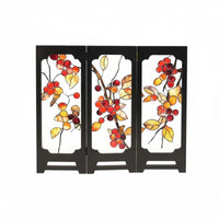 3D Acrylic Folding Screen Artistic Mini Screen Stand Transparent Panel Decorative Room Divider Compact for Tabletop, Shelf, Office
