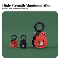Single Sheave Swivel Pulley Anti-Snarl Single Sheave Pulley Smooth Rotation Aluminum Alloy Swivel Block for Climbers, Arborists, Rigging