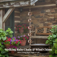 Creates Soothing Sounds Rotating Rain Chain Weather Resistant Rain Chain Long-Lasting for Patio, Porch, Gazebo