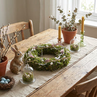 Easter Door Wreath Farmhouse Festive Decor Floral Wreath Round Foliage Circlet for Home, Crafters, Garden, Holiday Parties