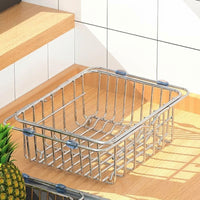Dish Rack Sink Organizer and Kitchen Sink Rack, 304 Stainless Steel Space Saving Kitchen Storage with Built-in Slots Cutlery Holder