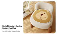 Cartoon Animal Seat Cushion Faux Cashmere Texture Cushiony Animal Chair Pad Extremely Soft Cartoon Character Seat Pad for Office Workers, Students