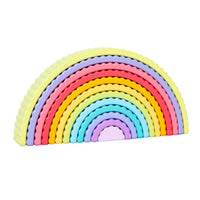 Wooden Rainbow Stacker Smooth Finish Wooden Rainbow Arch Stacking Toy Educational Stacking Arches Open-Ended Play