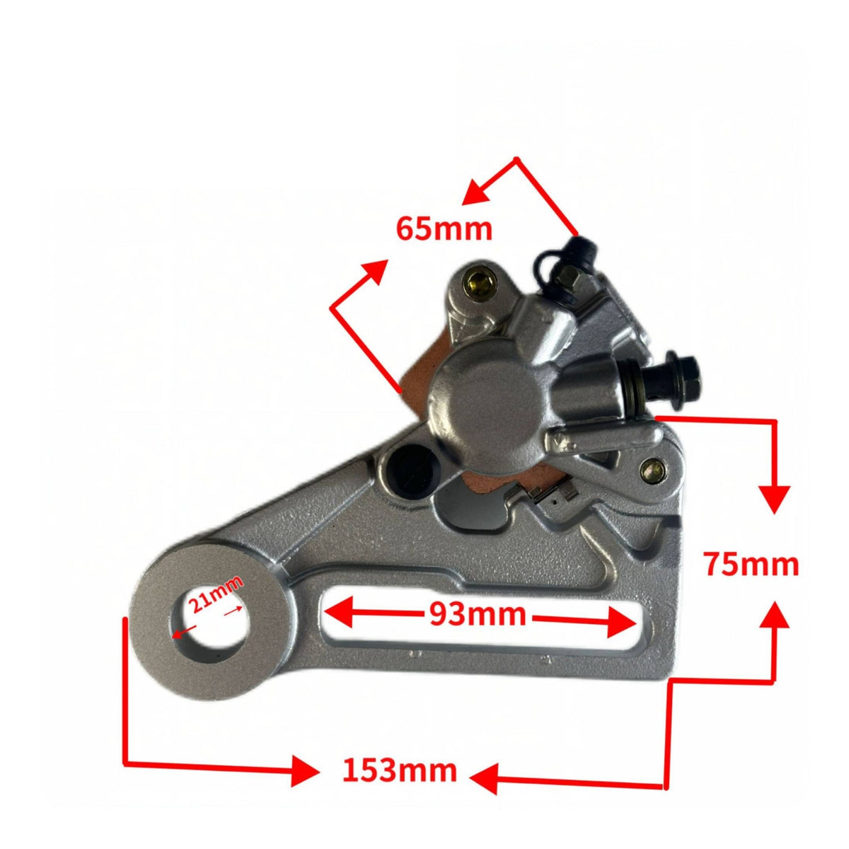 Rear Hydraulic Disc Brake Assembly Replacement Rear Hydraulic Brake Assembly Hardware Silver-Toned Compact for Motorcyclists