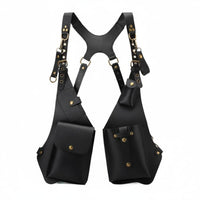 Double Shoulder Armpit Bag Multi-Functional Double Shoulder Armpit Bag Adjustable Straps PU Leather Underarm Pouch for Outdoor, Travel, Cosplay