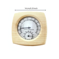 Wooden Sauna Thermal-Hygrometer Mechanical 2-in-1 Sauna Thermometer Hygrometer Easy to Read Wood Frame Temperature Humidity Gauge for Spa