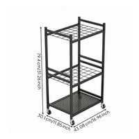 Long-Handled Tool Rack Castor Wheels Garden Tool Rack Large Capacity for Garage, Utility Room