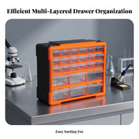 Removable Dividers 24-Drawer Parts Cabinet Grid Layout Drawer Parts Cabinet Handle Top Panel for Workshop, Garage, Craft Room