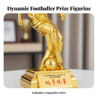 Electroplated Finish Soccer Player Award Fan Souvenir Football MVP Award Premium Design for Tournament Organizers, Clubhouse Display
