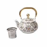 Tea Kettle with Infuser Glossy Glazed Teapot with Infuser Easy to Clean