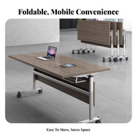 Foldable Design Foldable Rolling Table Splicing ability Rolling Flipflip-folding top table Mobile with Lockable casters Training Desk Space-Saving for Educators, portable Planners, Facility Managers, Conference Rooms, Classrooms, Classroom, Seminar