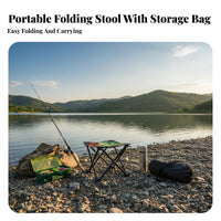 Foldable X-Shaped Frame Portable Seat Lightweight Collapsible Four-leggedLeg Stool Folds in Seconds Folding Chair Anti-Slip Feet for People Who Queue, Backpackers, Queuing, Fishing, Outdoors, Camping