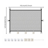 Mesh Pet Barrier Panel Black Frame Indoor Pet Divider Mounting Tabs for Doorways