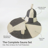 Wool Sauna Hat Set for Steam Bath, Sweat Absorbing Sauna Cap for Men Women, Heat Insulating Sauna Hats for Relaxation, Steam Room Accessories