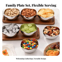 Silver Finish Stainless Steel Sauce Bowl Smooth Surface Wavy Rim Bowl Reflective Stainless Steel Sauce Dish Shallow for Dips, Seasonings, Snacks