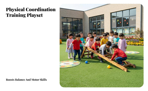 16 Pieces Carbonized Wood Kindergarten Physical Training Set Encourages Active Play Kids Balance Beam Course Builds Strength Wooden Climbing Frame Set Long-Lasting Construction for Toddlers, Teachers, Parents, Daycare Center, Outdoor, Playground