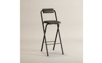 Folding Bar Stool with Backrest Portable High Bar Stool with Padded Seat Supportive Furniture for Kitchen Island