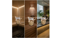 Natural Wood Sauna Accessory Bundle Allcomplete Sauna Pail and Ladle Set Traditional Complete for Homeowners, Home Spa, Bathhouse