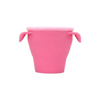 Collapsible Silicone Snack & Straw Cup for Kids, Portable Outdoor Travel Storage Cup