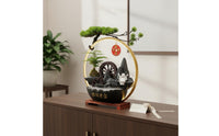 Creates Peaceful Atmosphere Circulating Water Wheel Decor Relaxing Ambiance Feng Shui Water Feature Meditation Aid Feng Shui Waterfall for Business Owners, Living Room, Office, Reception Desk
