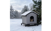Outdoor Cat House Textile-coveredCovered Raised Cat House Warm Animal Housing for Cold Weather