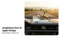 Long-Lasting Fragrance Golden Deer Car Ornament Elegant Design Rhinest Single Deer Figurine for Gift Givers, Center Console, Office Desk
