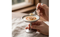 Dessert Cup with Pedestal Footed Metal Sweet Dish Retro-Style Dishware for Caterers, Home Entertaining, Afternoon Tea