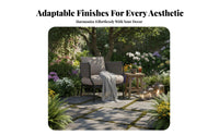 Nordic Design Woven Patio Armchair Includes pad paded Patio Armchair Weather-Resistant Outdoor Furniture Sturdy Frame for Homeowners, Adults, Hotel Owners, Balcony, Courtyard, Garden, Porch