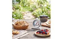 1 Piece Oven Temperature Gauge Stainless Steel Thermometer with Glass Lens High Temperature Resistant Dial Thermometer Two Scale Display Suitable for Baking Roasting Grilling Kitchen Cooking