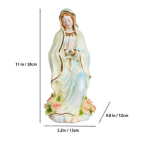 Blessed Mother Mary Statue with Warm-Glowing Praying Mary Statue Religious Sculpture for Bookshelf