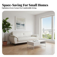 Nordic design 3-Seater Leather Sofa Modern Design 3-Seater Sofa Fully Assembled Living Room Seating Minimalist Aesthetic for Apartment Dwellers, Homeowners, Office Managers, Reception Area