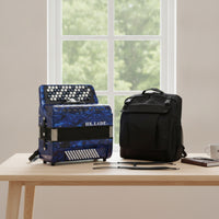 Button Accordion with Bag Padded Accordion with Backpack Musical Instrument for Lessons