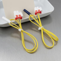 2 Pieces Yellow Insulated Leads Refrigerator Sensor Sensor Plastic Connector Fridge Sensor Sensor Locking Clip Cooling Part 45 Cm