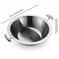 Hammered Texture Yin Two-Compartment Pot Induction Compatible Divided Broth Pot