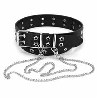 Streetwear Studded Belt with Chain Goth Punk Belt with Chain Rock Metal for Everyday Wear