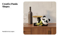 Panda Statue Housewarming Gift Resin Panda Statue Creative Design Small Animal Figurine for New Homeowners, Collectors, Living Room, Bookshelf, Office
