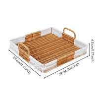 Square Wicker Basket Nordic Style Woven Tray Basket Portable Household Storage