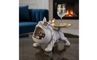 Canine Valet Tray Housewarming Gift French Canine Statue Tray Functional & Decorative Wide-Opening Dog Key Bowl for New Homeowners, Entryway, Desktop