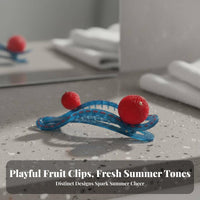 Fruit Hair Fastener Sweet and Cool Design Summer Fruit Hair Barrette Wavy Barrette Fun Design Versatile for Girls, Everyday Wear