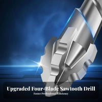 Dry Drilling Capable Four-Blade Concrete Drill Bit Wear-Resistant Serrated Tile Drill Bit Hard Alloy Steel for Homeowners, Maintenance Work