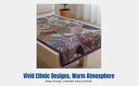 Bohemian Ethnic Tapestry, Handmade Indian Nepalese Embroidery, Wall Decor, Tablecloth, Patchwork, Random Design