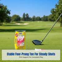 Golf Tee, 83mm Plastic Four-Prong Stable Holder, Low Drag, Durable, Assorted Colors, Boxed