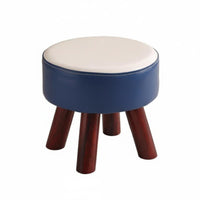 Multi-Functional Round Wooden Stool Comfortable Seating Round Four-Legged Stool sturdy Footrest Minimalist Design for Adults, household members, Seniors, Living Room, Entryway, Bedroom, Study
