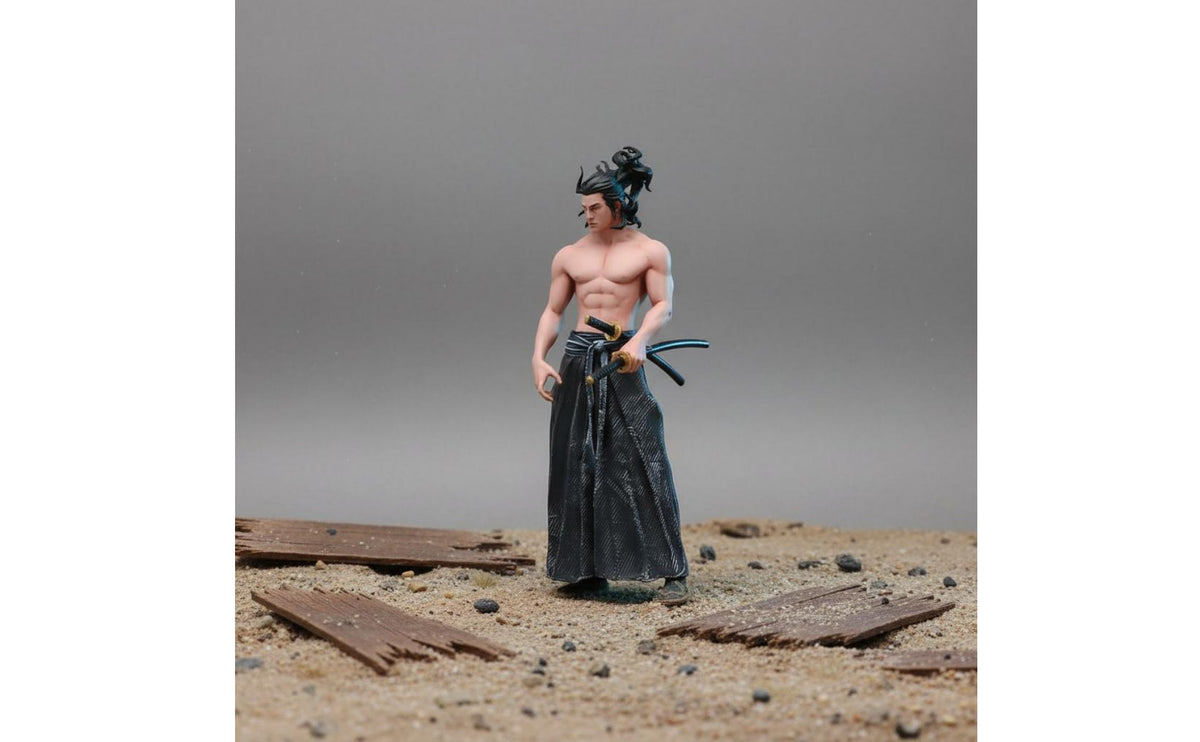 Fine Details Blade Samurai Figurine Collectible Bushido Warrior Figure Compact Size Decor Item Solid Build for Miniature Scene