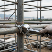 Heavy-Duty Aluminum Alloy Scaffolding Clamp for 48mm Steel Pipes, Single Coupler