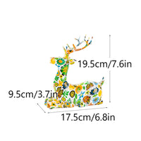 Deer Statue with Antlers Glossy Deer Figurine Tabletop Decor for Living Room, Entryway
