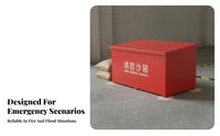 Fire Sand Box Large Capacity Red Fire Box Heavy-Duty Construction Flood Control Sand Container for Firefighters, Gas Stations, Public Buildings