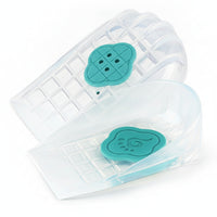 Silicone Heel Pad Cushioned Heel Cup Insert Foot Support Transparent Gridded Underside