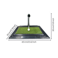 Green Turf Golf Practice Mat Rubber Base Golf Hitting Mat Raised Frame Sports Equipment Drainage Grooves