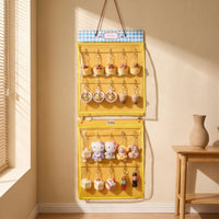 Stuffed Doll Display Bag with Hooks Felt Hanging Storage Bag with Transparent Panel Space-Saving Organizer for Collectors, Door, Bedroom, Dorm Room
